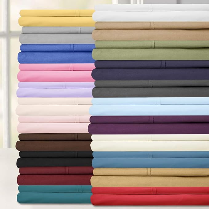 Sweet Home Collection 6 Piece 1500 Supreme Collection Brushed Microfiber Deep Pocket Sheet Set-2 Extra Pillow Cases, Great Value, Split King, Black