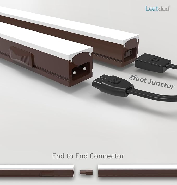 Under Cabinet Lighting Plug in, 24 Inch 2 Pcs, Linkable AC120V 3CCT 3000K/4000K/5000K Ultra Slim, LED Under Cabinet Lights for Counter Light, Kitchen, Shelf, Sink, Workshop, Desk, Bronze