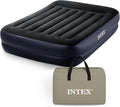 Intex Air Mattress, 64123ED Dura-Beam Plus Pillow Rest Fiber-Tech – Queen Size – Built-in Electric Pump – 16.5in Bed Height – 600lb Weight Capacity