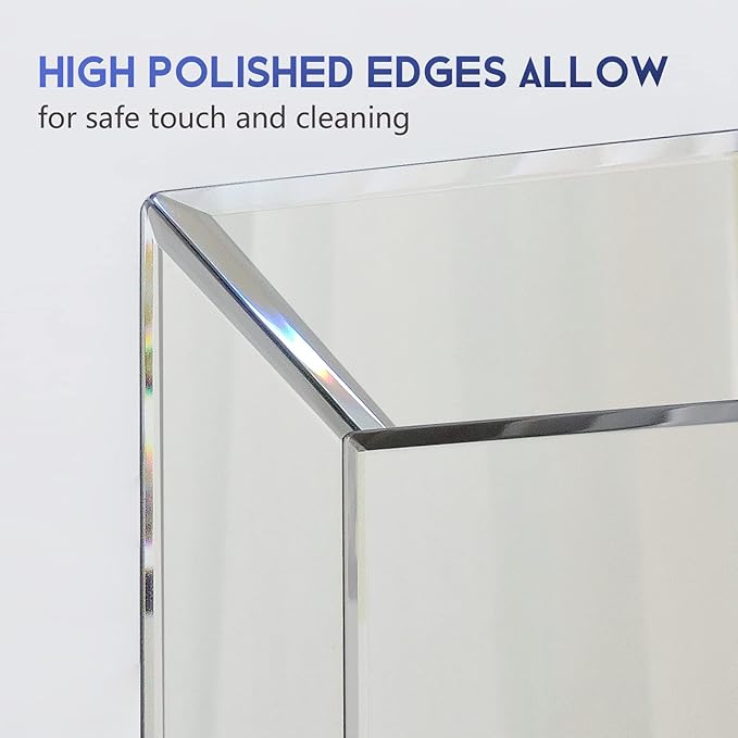 Pregaspor Wall Mirror for Bathroom, 24" x 36" Rectangular Frameless Vanity Mirror, Polished Beveled for Over Sink