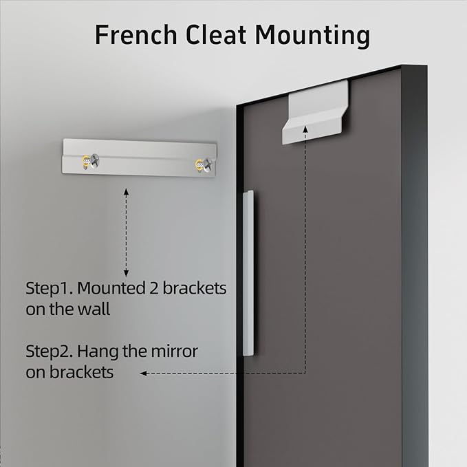 16x24 inch Black Bathroom Mirrors for Over Sink, Small Bathroom Mirror, Rectangle Metal Framed Vanity Wall Mirrors, Anti-Rust, Tempered Glass, Hangs Horizontally or Vertically