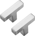 5 Pack Brushed Nickel Cabinet Knobs - Kitchen Cabinet Knobs Silver Cabinet Pulls for Kitchen Cabinet Drawer Stainless Steel Dresser Knobs for Cabinet Hardware 2in Length Single Hole Square