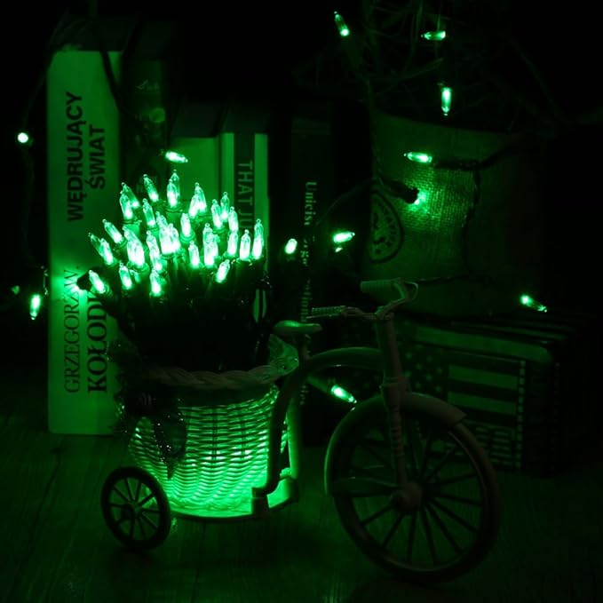Brizled Green Christmas Lights, 33ft 100 LED Christmas String Lights, 120V UL Certified Plugin Xmas Tree Light Connectable Waterproof Mini Xmas Light for Home Tree Halloween Indoor Outdoor Decorations
