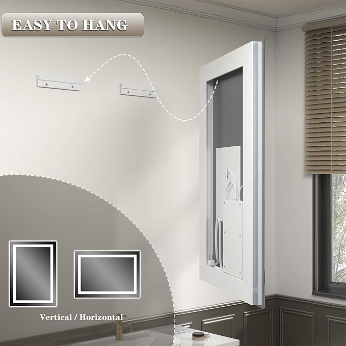 26x32 LED Mirror for Bathroom, Lighted Vanity Mirror for Wall, Dimmable, Anti-Fog, Shatter-Proof, ETL Listed (Front Lights + Backlit)