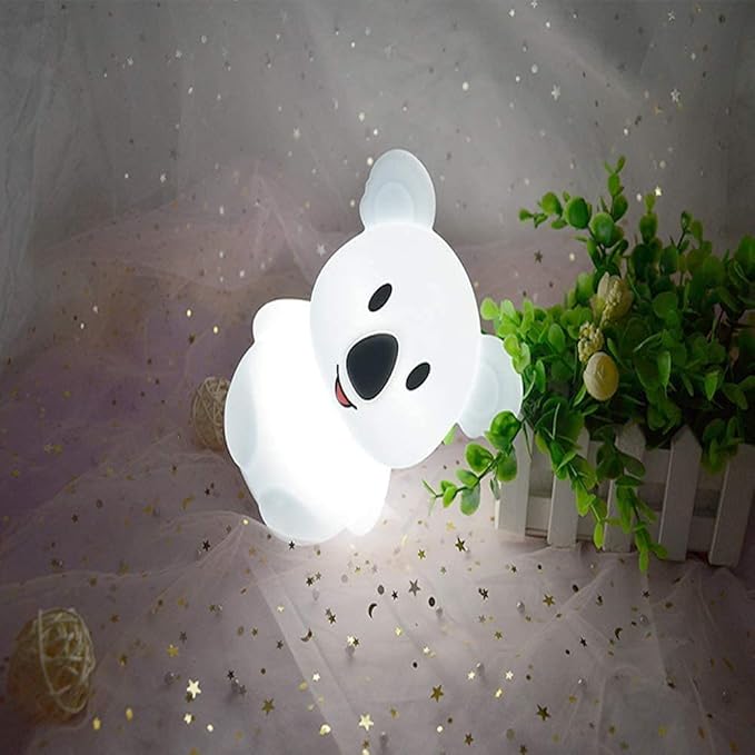 Animal-Shaped Night Light, Rechargeable LED Soft Silicone (BPA Free) Bedside Lamp for Children/Adults, Adjustable Brightness and 9 Colors by Touch Control & Remote Control (Big Koala)