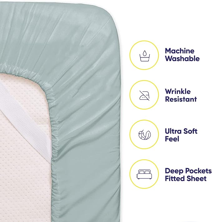 Sweet Home Collection 6 Piece Bed Sheet Set, RV Short Queen, Slate