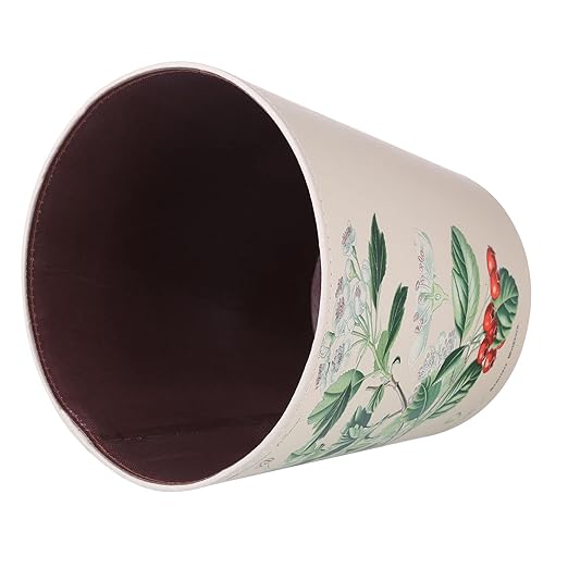 10L/2.64 Gallon Trash Can, Decorative Waste Basket, PU Leather Waste Paper Basket, Waterproof Garbage Can for Bathroom, Bedroom, Office, Kitchen and Living Room - Cherrim