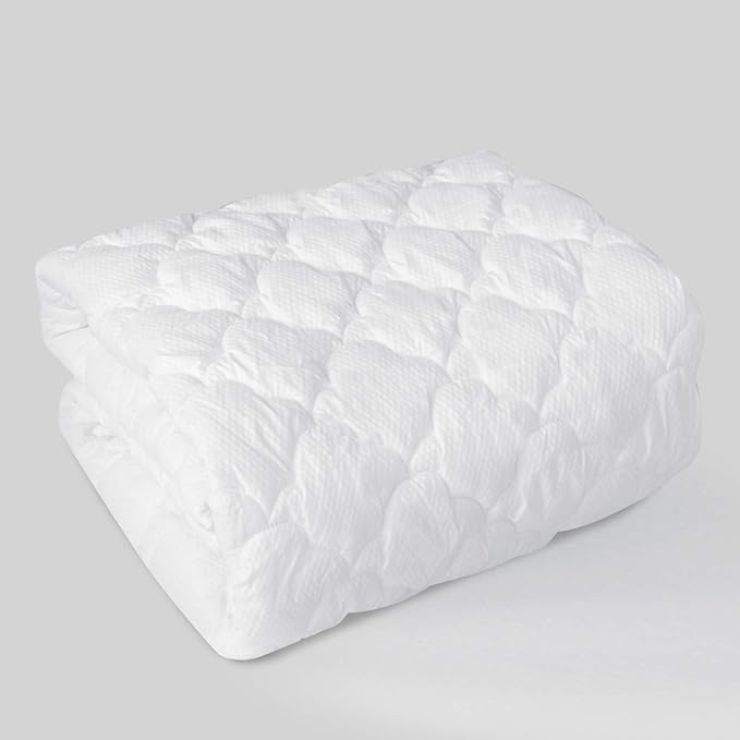 Queen Air Mattress Pad Cover Thick Quilted Inflatable Matresss Topper, Super Soft Breathable and Noiseless Down Alternative Fiber Mattress Pad Fits Up to 16 Inch Mattress
