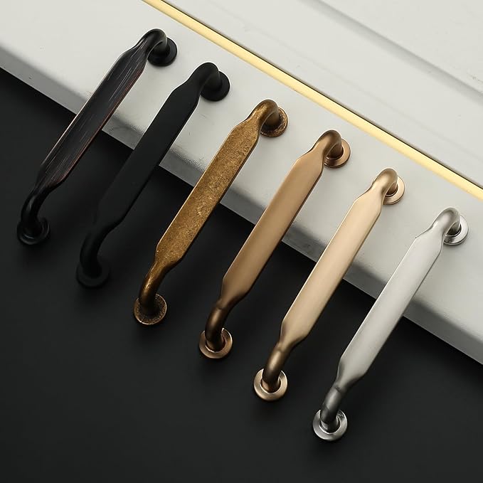 Asidrama 10 Pack 3 Inch(76mm) Brushed Brass Kitchen Cabinet Handles, Cabinet Pulls Kitchen Cabinet Hardware for Cupboard Drawer Pulls