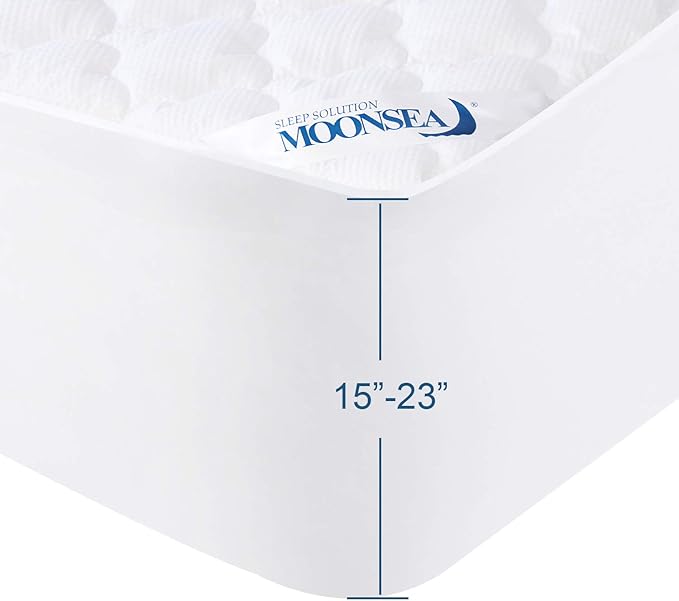 Air Mattress Cover Full Mattress Pad, Thick Quilted Mattress Topper Full, Super Soft Breathable and Noiseless Down Alternative Fiber Pillow Top Mattress Pad (15-23'' Deep Pocket)