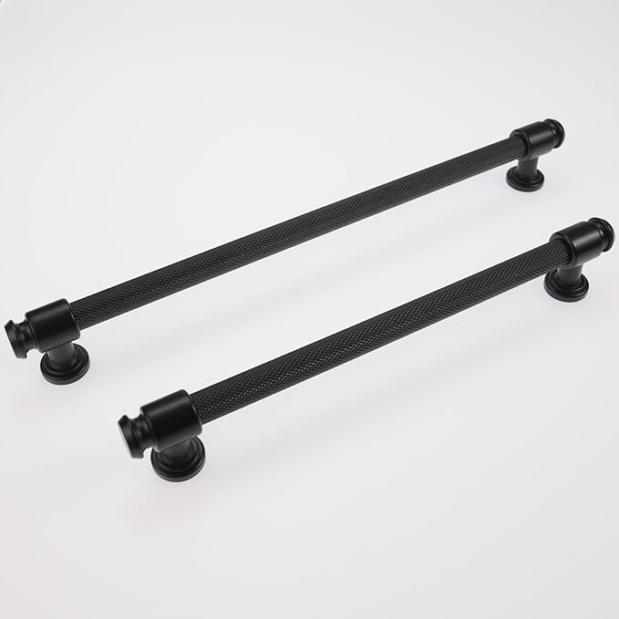 10 Pack 6-1/4 inch(160mm) Matte Black Cabinet Handles and Pulls - Drawer Handles for Kitchen and Dresser