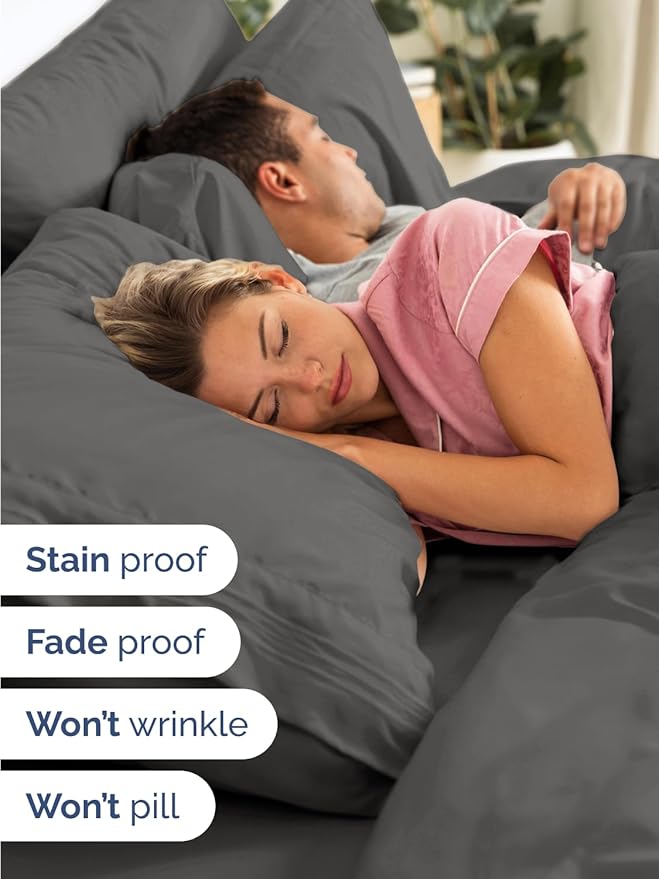 Extra Deep Queen Sheet Set - 6 Piece Breathable & Cooling Sheets - Hotel Luxury Bed Sheets Set - Easy & Secure Fit - Soft, Wrinkle Free & Comfy Sheets Set - Charcoal Sheet Set with Extra Deep Pockets