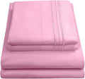 Twin XL Sheets - Breathable Luxury Sheets with Full Elastic & Secure Corner Straps Built In - 1800 Supreme Collection Extra Soft Deep Pocket Bedding Set, Sheet Set, Twin XL, Pink