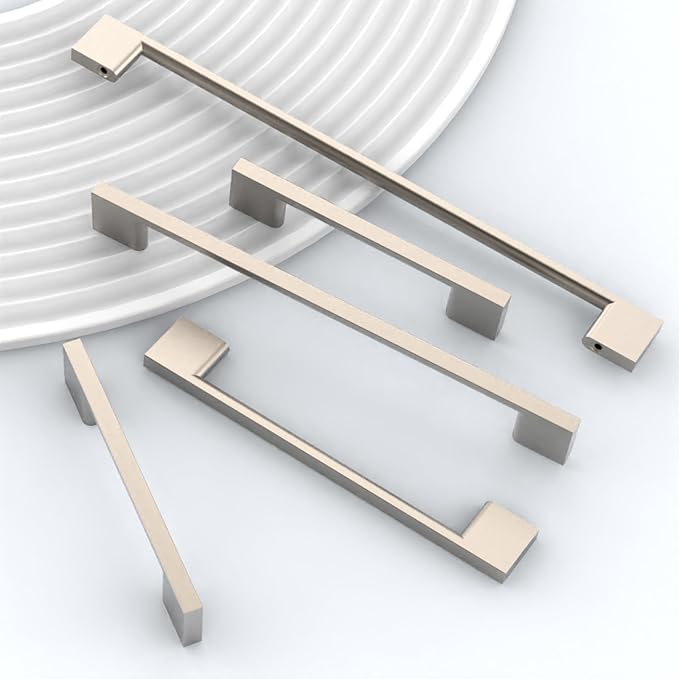 10 Pack Brushed Satin Nickel Cabinet Pulls - 7.5 Inch Cabinet Handles - Dresser & Kitchen Pulls