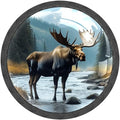 4 Pack Drawer Knobs Pulls Moose River Crystal Glass Round Knobs Pulls Handles for Cabinets Dressers Kitchen Bathroom - Cupboards Wardrobes Hardware Furniture Knobs