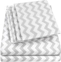 Full Size Bed Sheets - 6 Piece 1500 Supreme Collection Fine Brushed Microfiber Deep Pocket Full Sheet Set Bedding - 2 Extra Pillow Cases, Great Value, Full, Chevron Gray