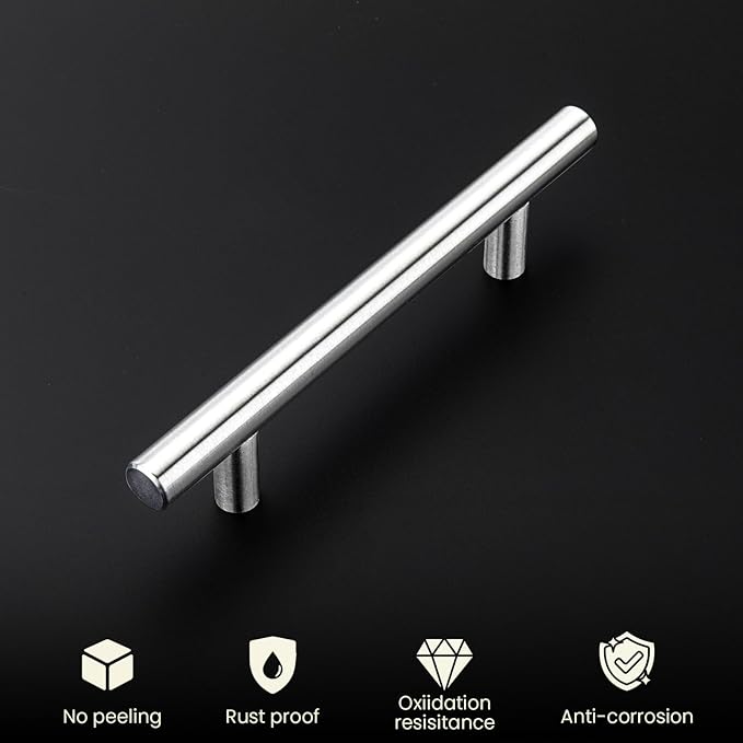 homdiy Brushed Nickel Cabinet Pulls Cabinet Handles, 7-1/2in(192mm) Center to Center Dresser Drawer Handles Silver Drawer Pulls for Kitchen, Bedroom, Bathroom, Wardrobe Hardware