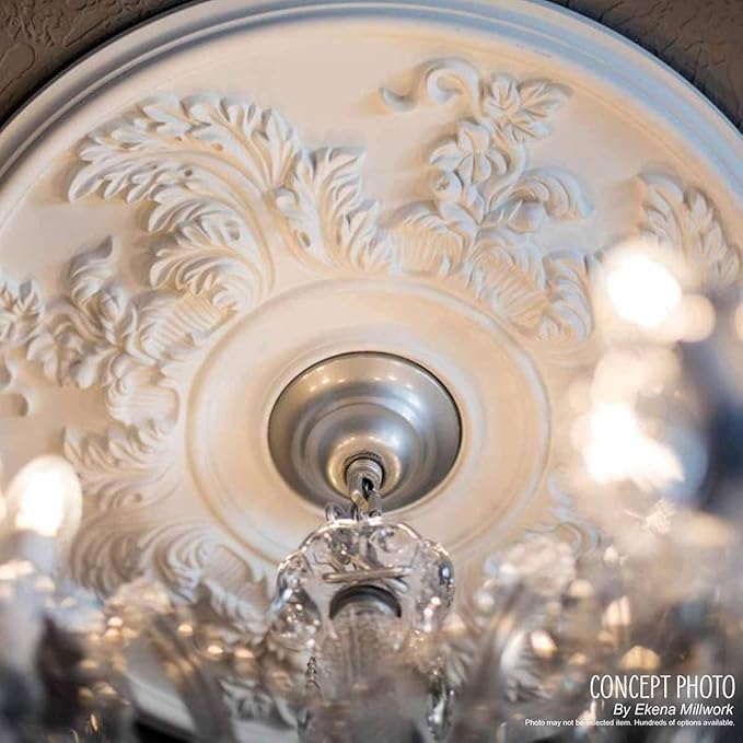 12 1/2"OD x 3 7/8"ID x 3/4"P Bradford Ceiling Medallion (Fits Canopies up to 6 5/8"), Hand-Painted Iridescent Gold