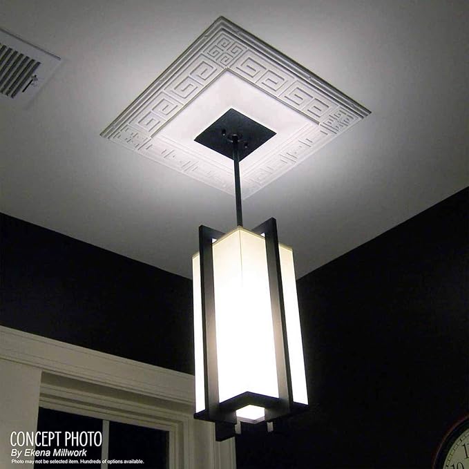12 1/2"OD x 3 7/8"ID x 3/4"P Bradford Ceiling Medallion (Fits Canopies up to 6 5/8"), Hand-Painted Frost