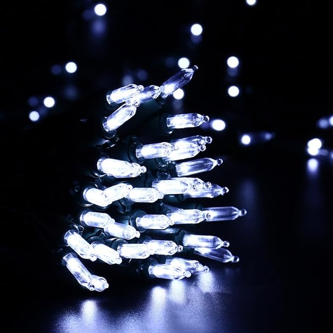 Brizled Christmas Lights, 33ft 100 LED Color Changing Christmas Tree Lights Connectable with Remote, 12 Modes Cool White & Colored Xmas Lighting, Clear Mini Xmas Lighting for Indoor Outdoor Home Decor
