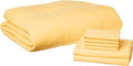 Sweet Home Collection 7 Piece Comforter Set Bag Solid Color All Season Soft Down Alternative Blanket & Luxurious Microfiber Bed Sheets, Yellow, Queen