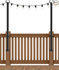 2 Pack 5Ft String Light Poles,Outside String Lights,Outdoor Light Poles,Metal Poles Stand for Patio,Backyard,Deck