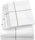 Full Size Bed Sheets - 6 Piece 1500 Supreme Collection Fine Brushed Microfiber Deep Pocket Full Sheet Set Bedding - 2 Extra Pillow Cases, Great Value, Full, Window Pane White