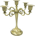 Bronze Candle Holder，5 Arms Metal Candle Holders for Taper Candles（10.6 inch Tall Candlestick Holders, for 1/2-1 inch Pillar Candles Diameter Each）,Candelabra Centerpiece Decoration