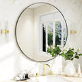 BEAUTYPEAK 20 Inch Round Mirror, Metal Frame Circle Mirror, Wall Mounted for Entryway, Bathroom, Vanity, Living Room, Black