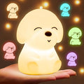 Night Light for Kids | 16 Colors & 2 Brightness & 30/60min Timer & Soft Silicone & 10h Use | Cute Night Light for Baby Nursery Kids Nightlight Dog Lamp, Kawaii Room Decor Puppy Gifts for Boys & Girls