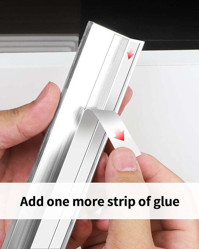 5 Pack 6 inch self Adhesive Cabinet pulls Silvery Cabinet Finger pulls Stick on Handles Cabinet Adhesive Drawer pulls Concealed Edge Seam Handles Flat