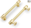 10 Pack 5 inch(128mm) Brushed Brass Kitchen Cabinet Handles Knurled Cabinet Pulls Gold Drawer Pulls Kitchen Cabinet Hardware