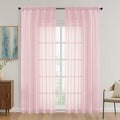 OVZME Blush Pink Sheer Curtains 84 Inches Long 2 Panels Set, Light Filtering Sheer Curtains for Living Room Bedroom 59 Inch Extra Wide, Modern Voile Filmy Rod Pocket Window Drapes, 59Wx84L Inches