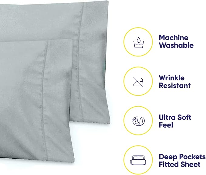 King Size Bed Sheets - 6 Piece 1500 Supreme Collection Fine Brushed Microfiber Deep Pocket King Sheet Set Bedding - 2 Extra Pillow Cases, Great Value, King, Porclain Blue