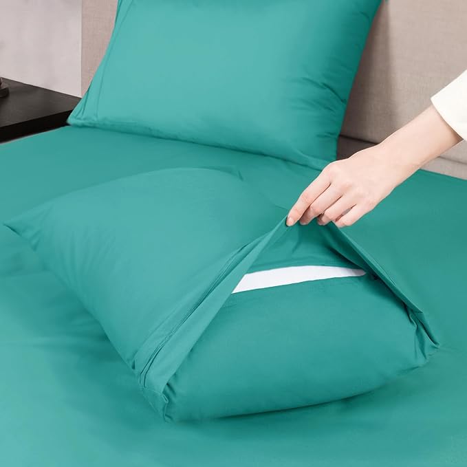 Mejoroom Full Size Sheet Set - Extra Soft Luxury Brushed Microfiber Sheets with 16 Inch Deep Pocket - Soft, Breathable, Wrinkle, Fade & Stain Resistant- 4 Piece (Full, Teal)