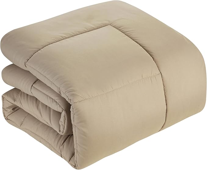 King Size Comforter Set with Sheets - 7-Piece Bedding Collection - 1 Comforter, 1 Fitted Sheet, 1 Flat, 4 Pillowcases - Deep Pocket - Soft & Breathable Premium Quality - Ideal for All Seasons, Taupe