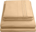 Queen Size Bed Sheets - Breathable Luxury Sheets with Full Elastic & Secure Corner Straps Built In - 1800 Supreme Collection Extra Soft Deep Pocket Bedding Set, Sheet Set, Queen, Camel
