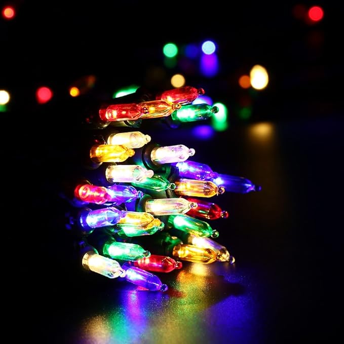 Brizled Christmas Lights, 33ft 100 LED Color Changing Christmas Tree Lights Connectable with Remote, 12 Modes Cool White & Colored Xmas Lighting, Clear Mini Xmas Lighting for Indoor Outdoor Home Decor