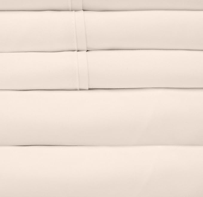 King Size Bed Sheets - 6 Piece 1500 Supreme Collection Fine Brushed Microfiber Deep Pocket King Sheet Set Bedding - 2 Extra Pillow Cases, Great Value, King, Beige