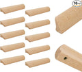 10Pcs Unfinished Wood Solid Furniture Pulls Handles,Unfinished Unpainted Paintable Wooden Handles Cupboard Closet Drawer Handle Pull,Length 6.1",Hole Dis.5.04"