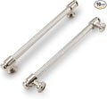 10 Pack 6-1/4" Hole Center(160mm) Brushed Satin Nickel Kitchen Cabinet Handles Knurled Cabinet Pulls Silver Drawer Pulls Kitchen Cabinet Hardware