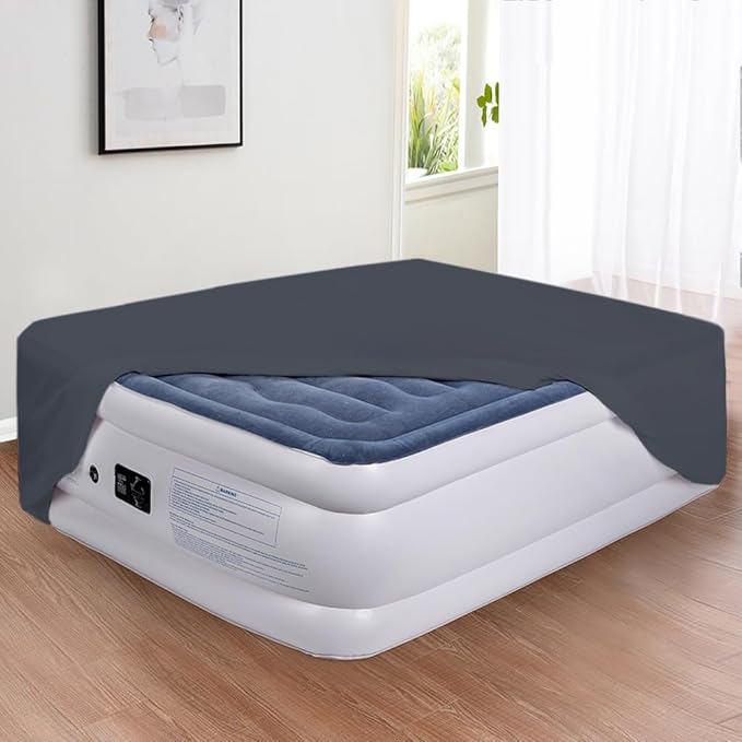 Bedecor Air Bed Sheets for Mattress Cover Removable Bed and Elastic Band Super Soft and Breathable & Deep up to 21" Black Twin XL