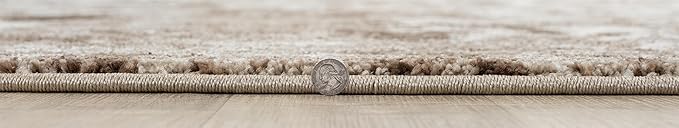 Keen Home Design Area Rugs - 5ft Round Non-Shedding, Abstract Rugs for Kitchen, Living Room, Bedroom, Dining Room, Entryway - Size: 5'3" Square, Multi