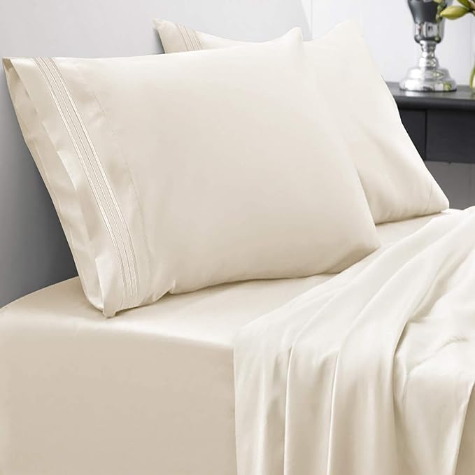 Sweet Home Collection 1800 Thread Count Sheet Set – Soft Egyptian Quality Brushed Microfiber Sheets – Luxury Bedding Set with Flat Sheet, Fitted Sheet, 2 Pillow Cases (Pack of 12)