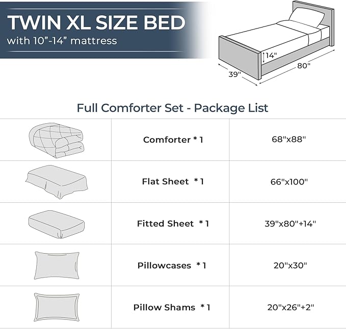 HEVUMYI Red & Black Twin-XL Comforter Set - 5-Piece All Season Bed in a Bag Twin-XL, Ultra Soft Bedding Set with Burgundy Comforter, Flat Sheet, Fitted Sheet, Pillowcases, Pillow Shams