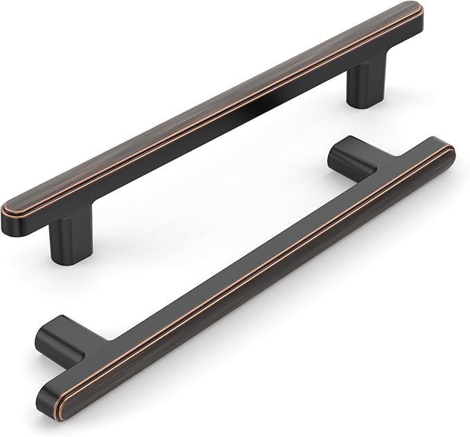 10 Pack 5 Inch(128mm) Kitchen Cabinet Handles Oil Rubbed Bronze Cabinet Pulls Kitchen Cabinet Hardware Drawer Pulls for Cupboard Wardrobe