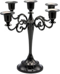 Black Candelabra Candle Holders for Pillar Candles 10.6 inch Tall, 5 Candle Candlestick Holder for 1/2-1 inch Taper Candles Halloween Candelabra Decoration Easy Assembly (Black)