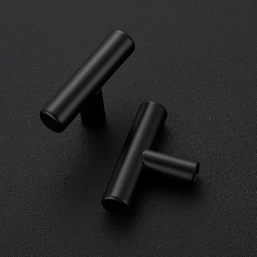 1 Pack Matte Black Cabinet Knobs - Kitchen Cabinet Knobs Black Cabinet Pulls for Kitchen Cabinet Drawer Stainless Steel Dresser Knobs for Cabinet Hardware 2in Length Single Hole T Bar