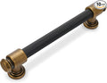 10 Pack 5 inch(128mm) Black and Antique Brass Kitchen Cabinet Handles Knurled Cabinet Pulls Black Drawer Pulls Kitchen Cabinet Hardware Dresser Handles