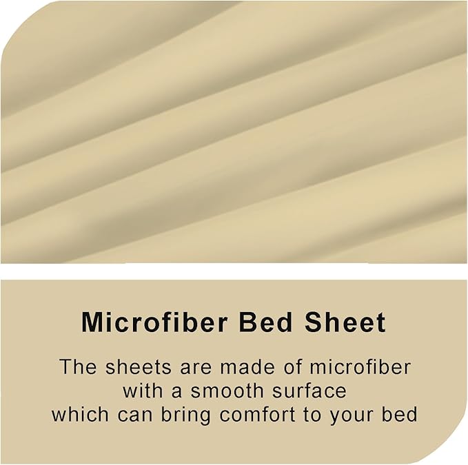 Bedecor Air Bed Sheets for Mattress Cover Removable Bed and Elastic Band Super Soft and Breathable & Deep up to 21" Beige Full